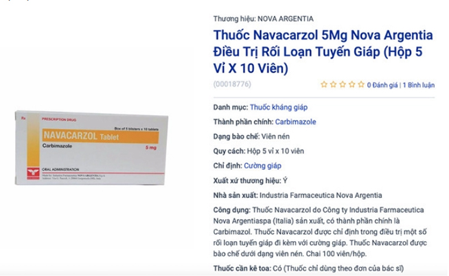 Tiêu huỷ hai lô thuốc Navacarzol điều trị bệnh tuyến giáp kém chất lượng