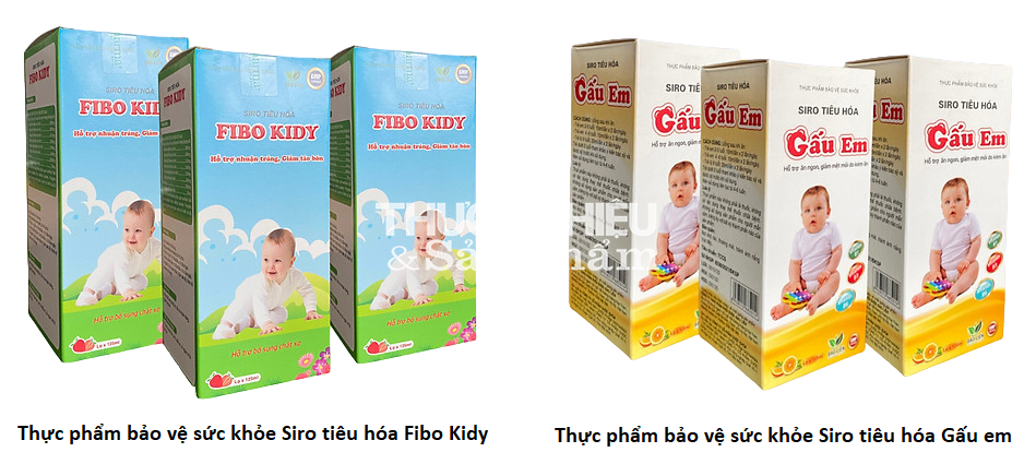 Cẩn trọng khi mua TPBVSK Siro tiêu hóa Fibo Kidy và Siro tiêu hóa Gấu em cho trẻ