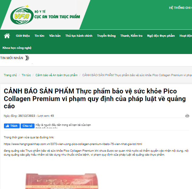 Cẩn trọng khi mua và sử dụng viên uống Pico Collagen Premium