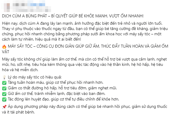 Bác sĩ nói gì về việc “tăng đề kháng, vượt ốm tự nhiên” bằng máy sấy tóc?