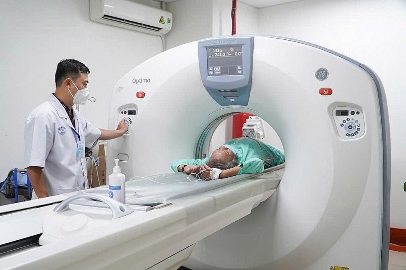 Bệnh nhân chụp PET/CT tại Bệnh viện Chợ Rẫy. Ảnh: BVCC