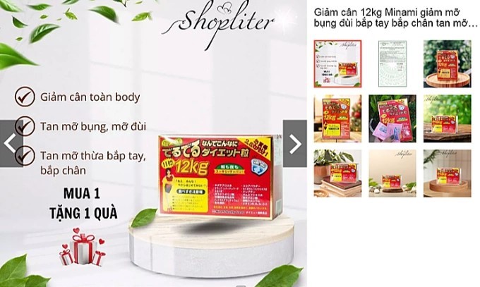 Shopee bị yêu cầu gỡ sản phẩm “Giảm cân 12kg MINAMI” vì chưa được cấp phép lưu hành