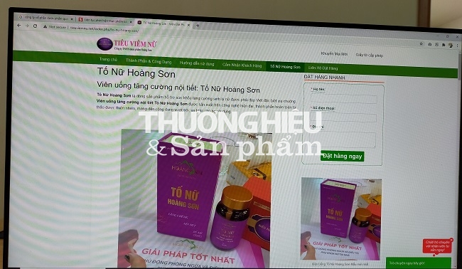 Hoạt động quảng cáo sản phẩm Tố Nữ Hoàng Sơn trên website Tieuviemnu.net