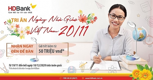 HDBank dành hơn 1,5 tỷ ưu đãi tri ân dịp 20/11